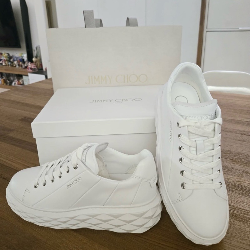JIMMY CHOO Diamond Light Maxi F 皮革運動鞋-0