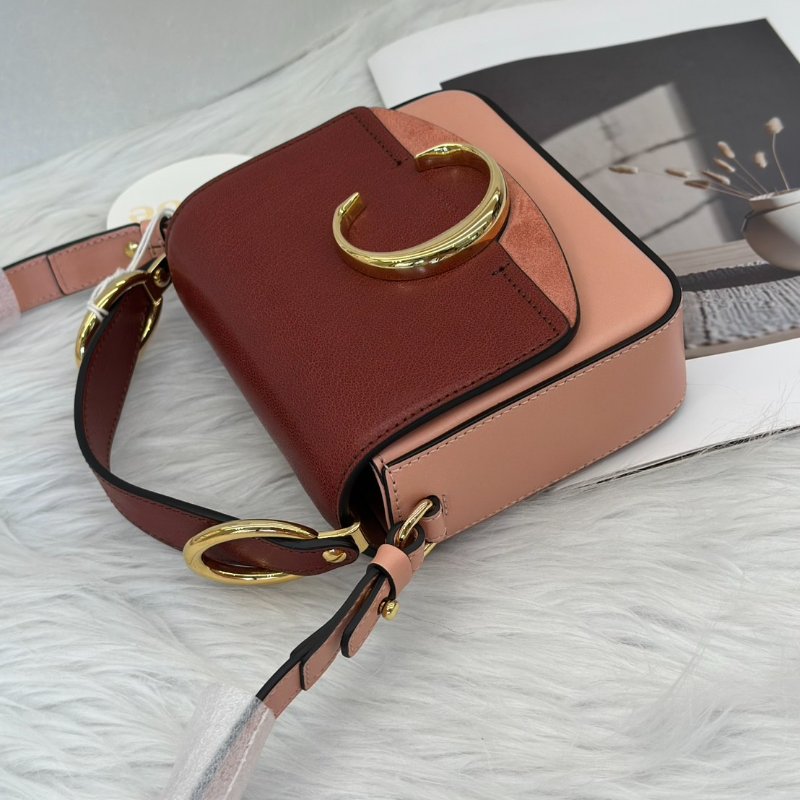 Chloe 經典 C Bag - mini棗紅珊瑚粉-2