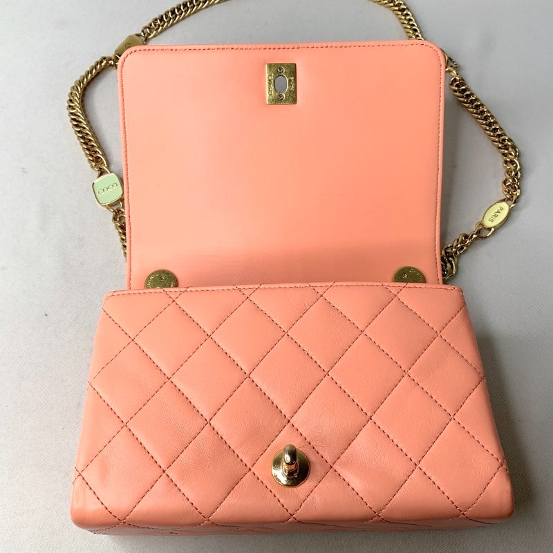 CHANEL mini金屬琺瑯手提鏈帶包-5