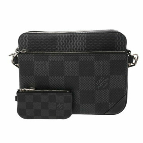 LOUIS VUITTON Damier Graphite Trio 郵差包（黑色）(N50017) - 男士帆布單肩包