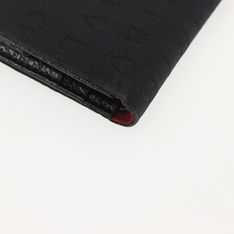 【日本直送】BVLGARI 標誌 Mania 雙折皮夾 帆布 黑色 正品 am9073-14