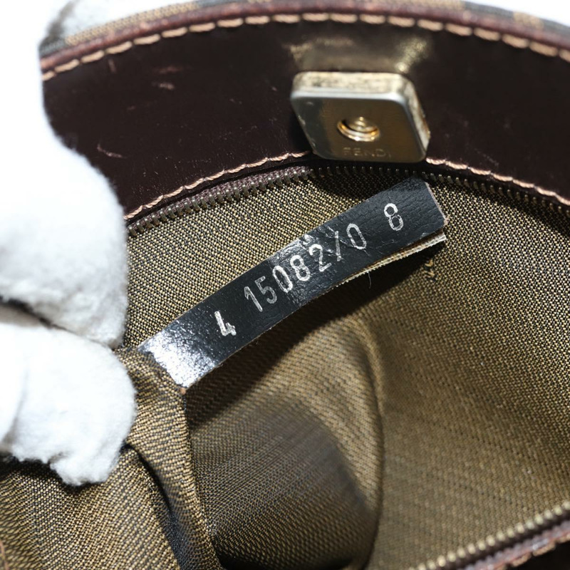 【日本直送】FENDI Zucca 帆布單肩包 黑棕色 正品 143776V-10