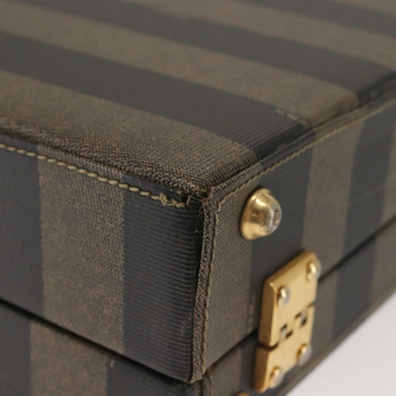 【日本直送】FENDI 公事包 山胡桃色帆布 黑棕色 正品 143134-16