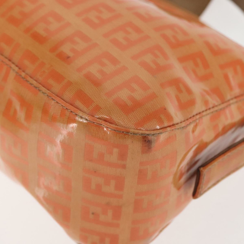 【日本直送】FENDI Zucchino 帆布 Mamma Baguette 單肩包 琺瑯 橙金色 正品 BA6226-14