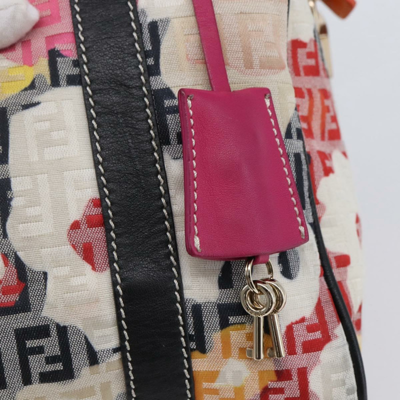 【日本直送】FENDI Zucchino 帆布波士頓包 米色金色 正品 128920V-7
