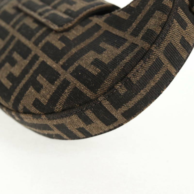 【日本直送】FENDI Zucca 帆布 Mamma Baguette 肩背包 黑棕色 正品 128937M-19