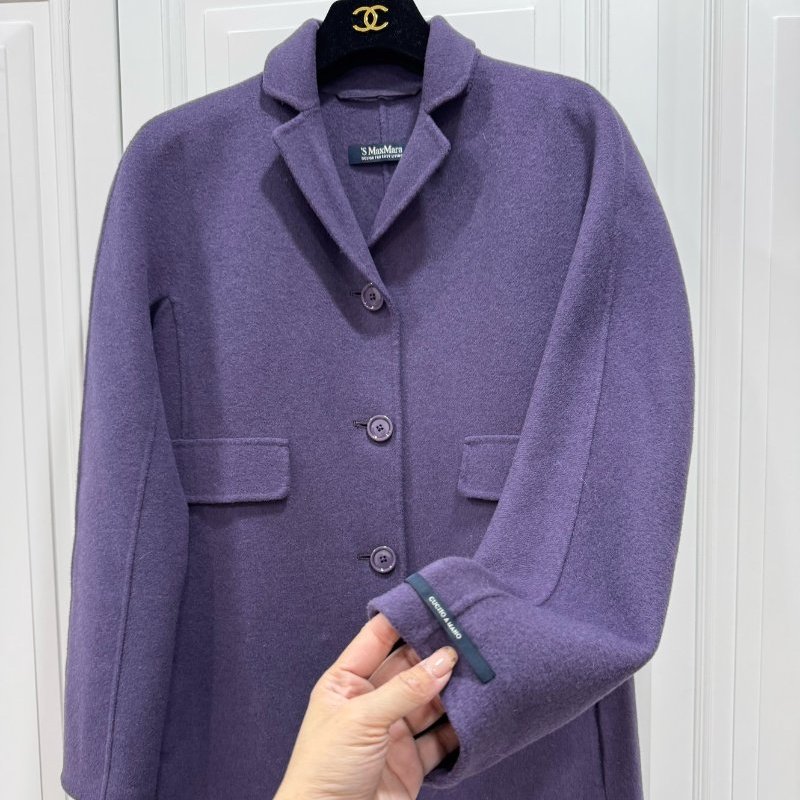 MaxMara 紫色 長版大衣 長大衣 大衣 長版外套 外套-4