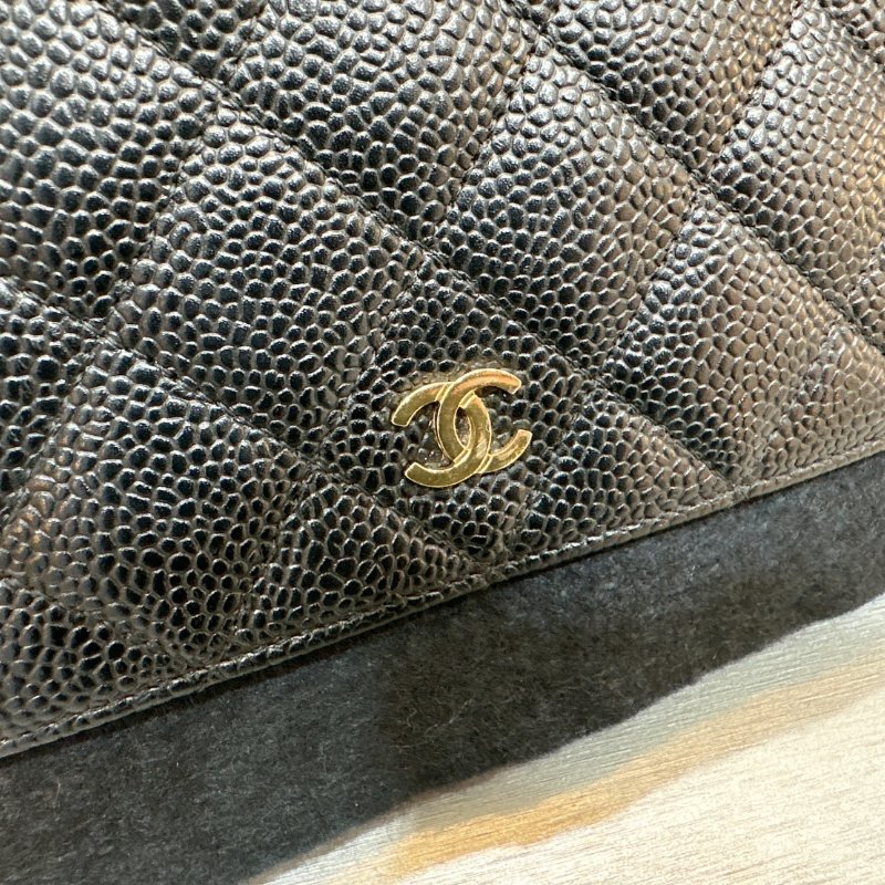 CHANEL WOC 黑金荔枝牛鏈帶包-7