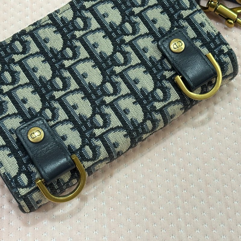 DIOR 老花腰包 緹花腰包 Saddle 腰包 經典藍-4