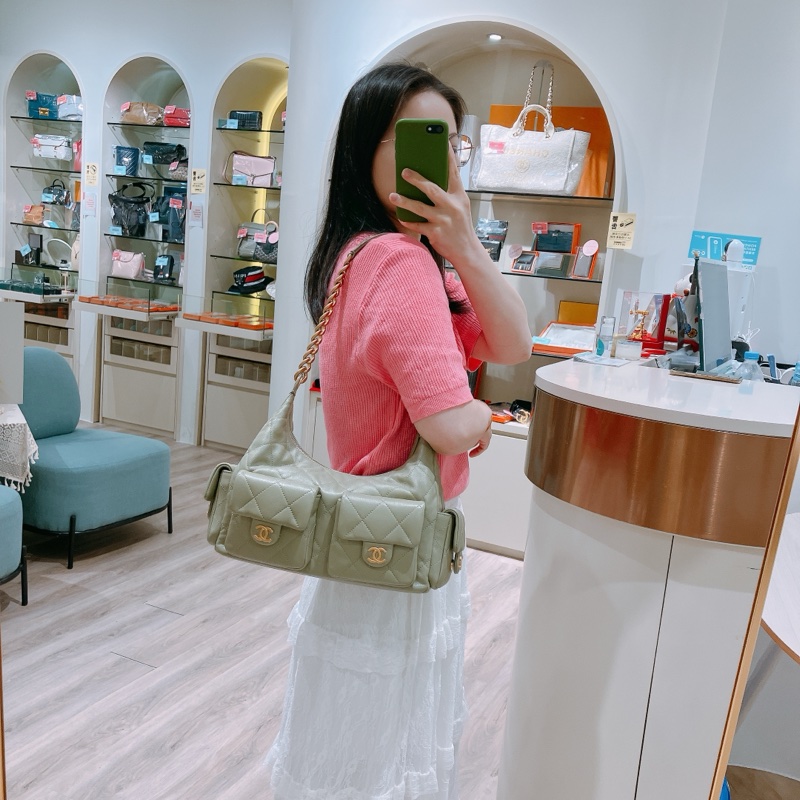 TK1824 CHANEL 香奈兒特大號Hobo鏈帶單肩包包MAXI HOBO CHAIN BAG LAMBSKIN-1