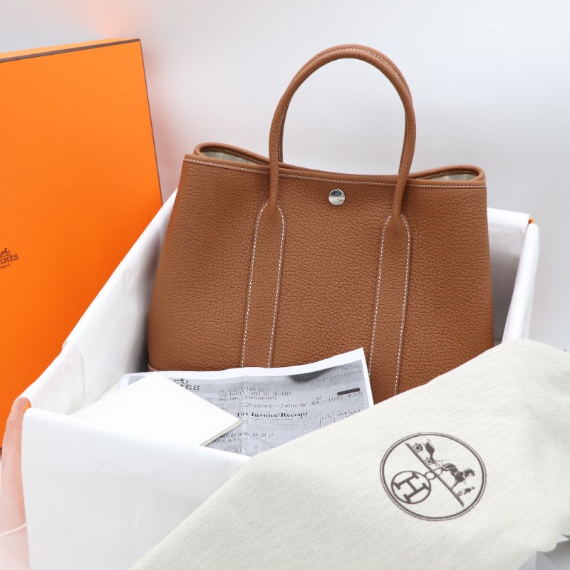9 月新鮮票剛離櫃🌟不需配貨原價直出 🌟【全新品🌟大全配】Hermès 愛馬仕 Garden Party 30 花園 30 金棕色 牛皮 托特包 單肩包 K 刻-4