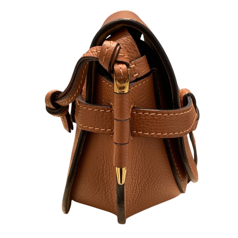 LOEWE 羅威 Mini Gate Dual Bag 皮革 斜背包 金棕色-3