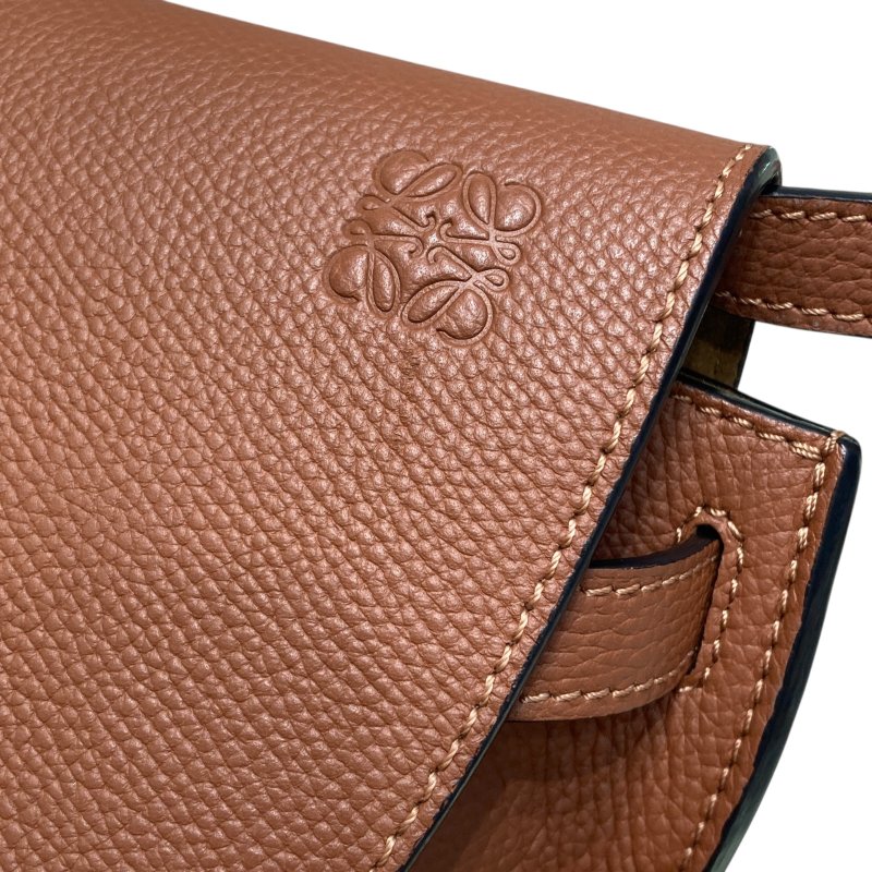 LOEWE 羅威 Mini Gate Dual Bag 皮革 斜背包 金棕色-15
