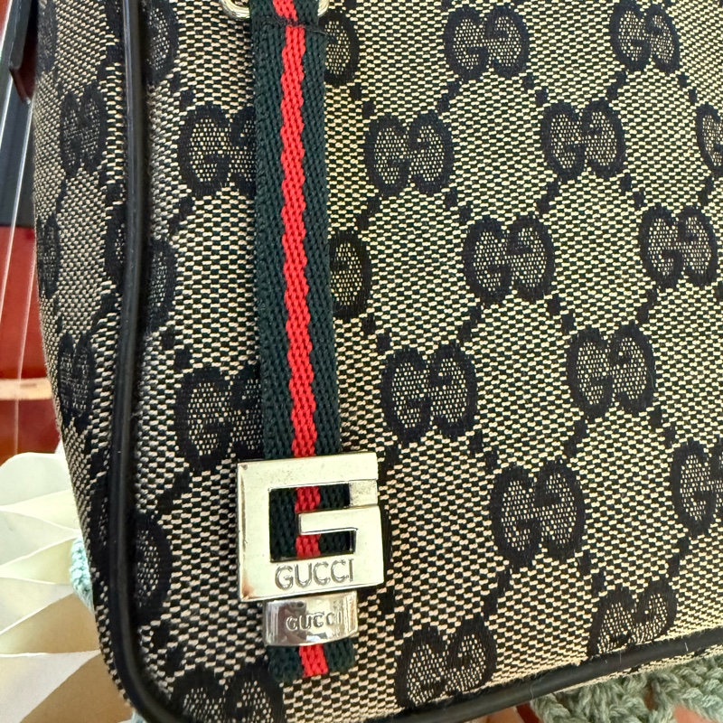 🌸 GUCCI 經典 GG Supreme 帆布斜背包|男女皆適用|二手經典精品-24