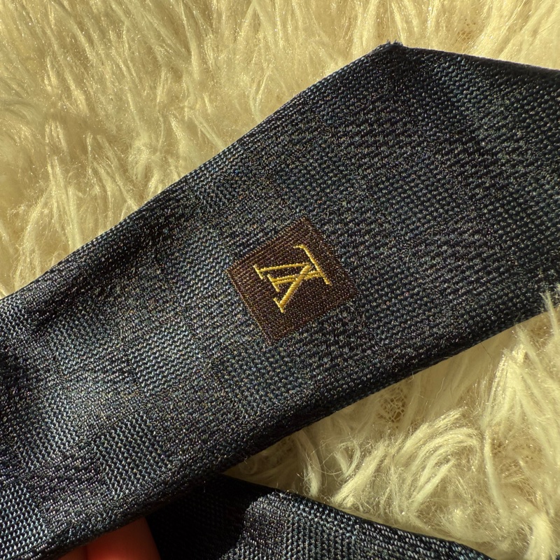 🌸 LV深藍格紋微光澤質感商務領帶👔|二手經典精品-15