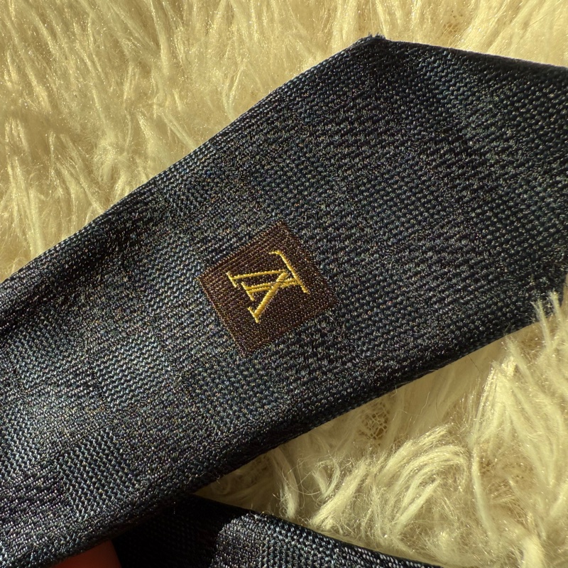 🌸 LV深藍格紋微光澤質感商務領帶👔|二手經典精品-17