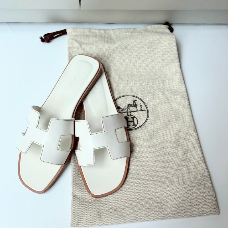 Hermes Oran 白皮H拖鞋-1