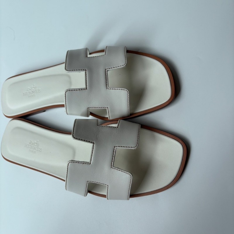 Hermes Oran 白皮H拖鞋-3