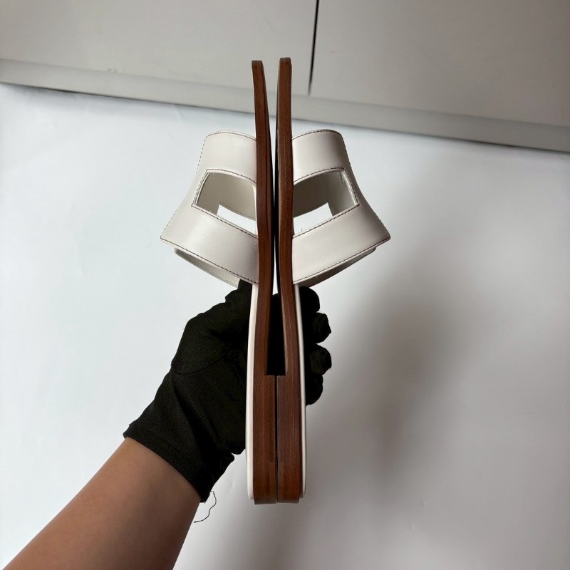 Hermes Oran 白皮H拖鞋-7