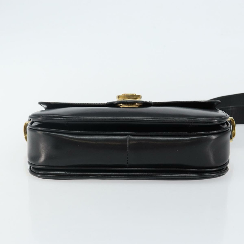 【日本直送】CELINE 馬車肩背包 皮革 黑金 正品 142808-4