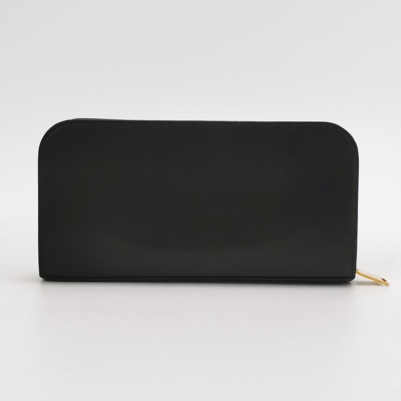 Saint Laurent 牛皮純色字母logo拉鍊錢包-3