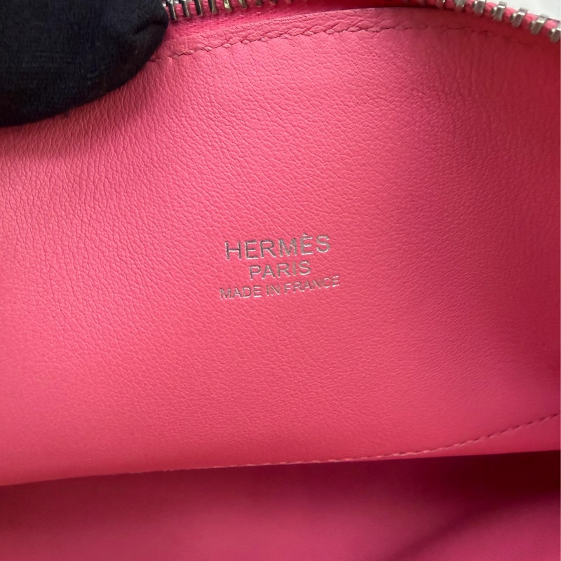 HERMES 8W杜鵑粉Swift皮銀釦Bolide27cm-10