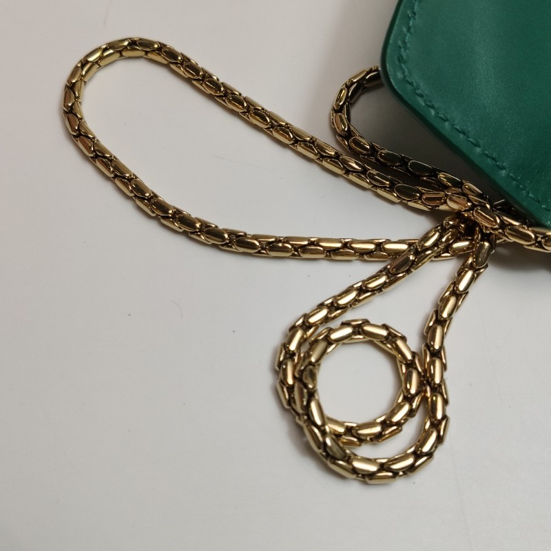Bvlgari Serpenti Forever蛇頭包牛皮珍珠魚皮拼皮蛇頭單肩包-13
