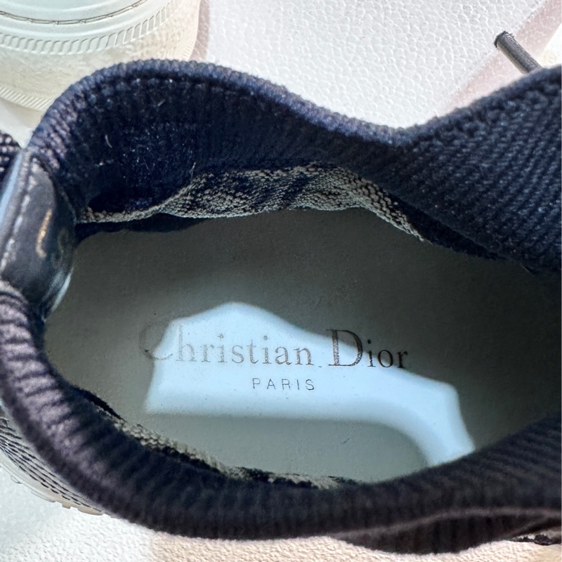 迪奧Dior 老花織布高筒鞋 深藍38-12