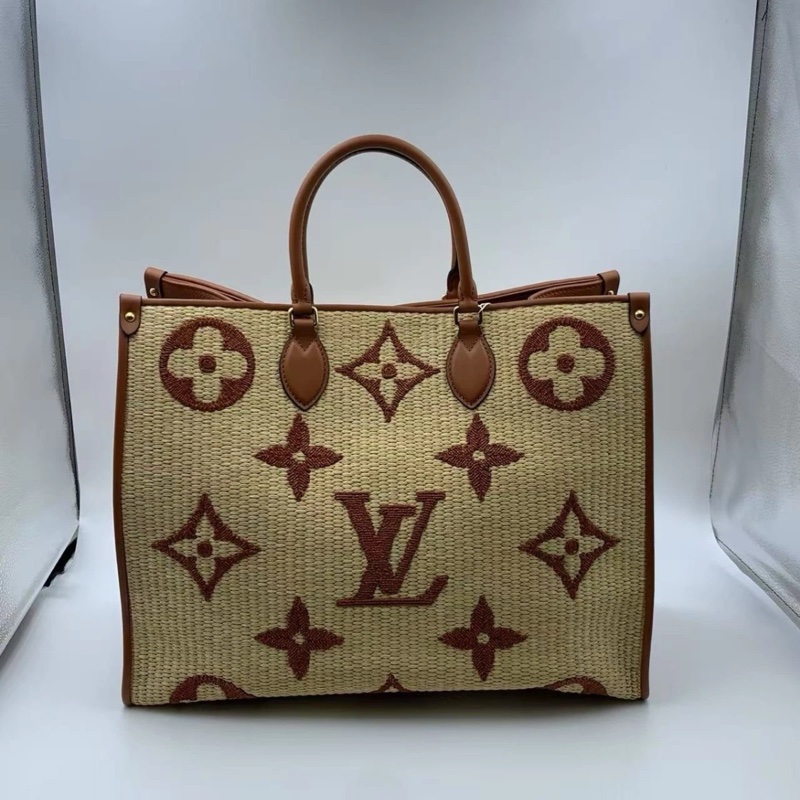 Louis Vuitton 拉菲草小牛皮 Monogram Giant Onthego 手提包-1