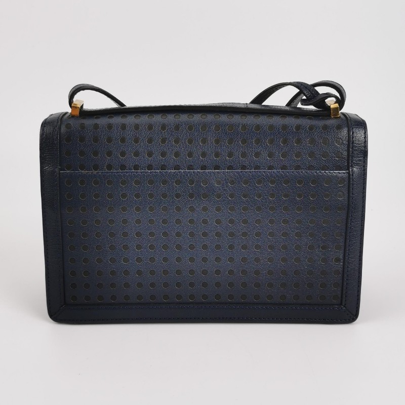 Loewe Barcelona中號羊皮純色鏤空三角形封扣斜挎包-4