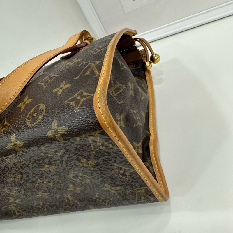 LV 中古金球托特包 原始無護理 植鞣革白淨-10