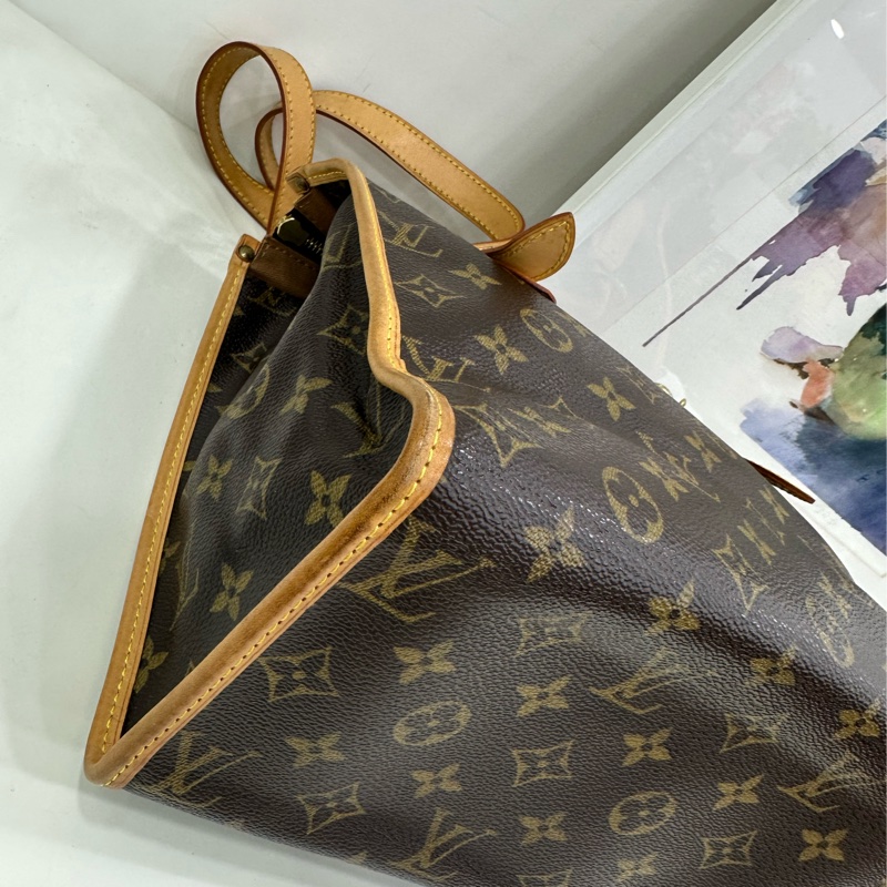 LV 中古金球托特包 原始無護理 植鞣革白淨-11