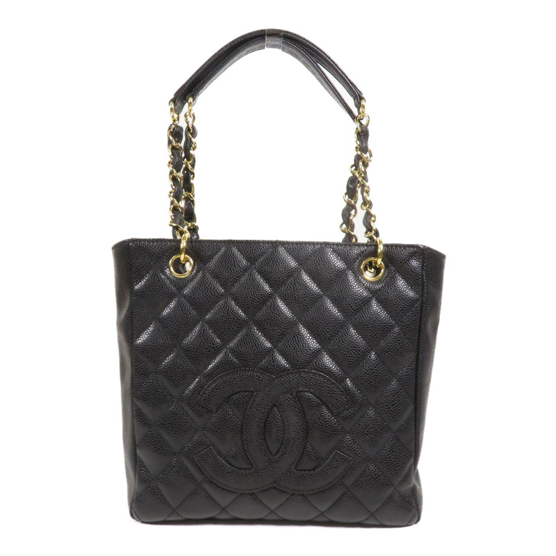 CHANEL 牛皮皮革PST Petite Shopping Tote Bag金扣肩背袋-0