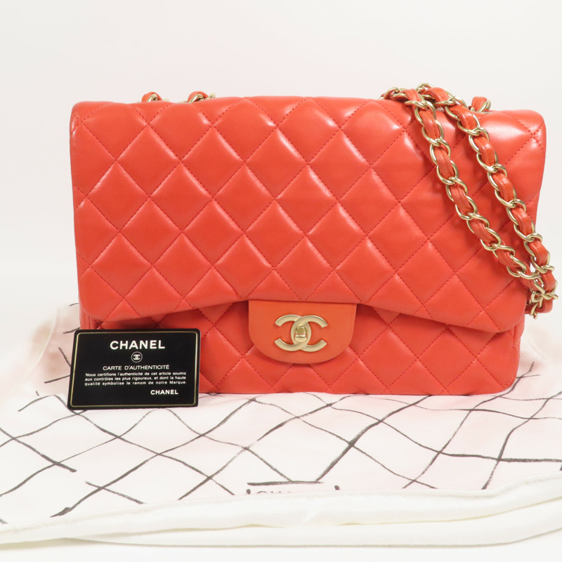 CHANEL 羊皮皮革Large Classic金扣肩背袋-29