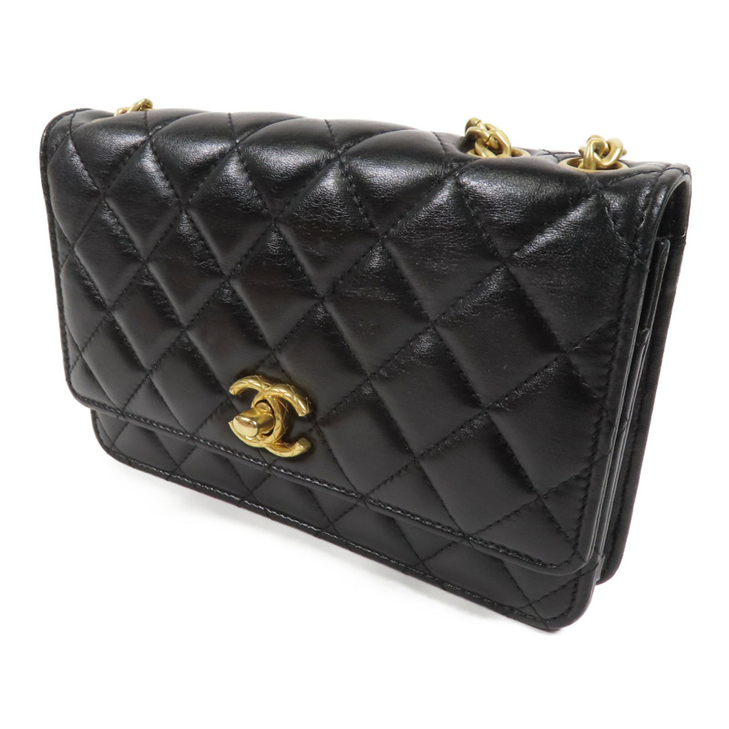 CHANEL 羊皮皮革WOC Wallet On Chain金扣鏈帶肩背袋-2