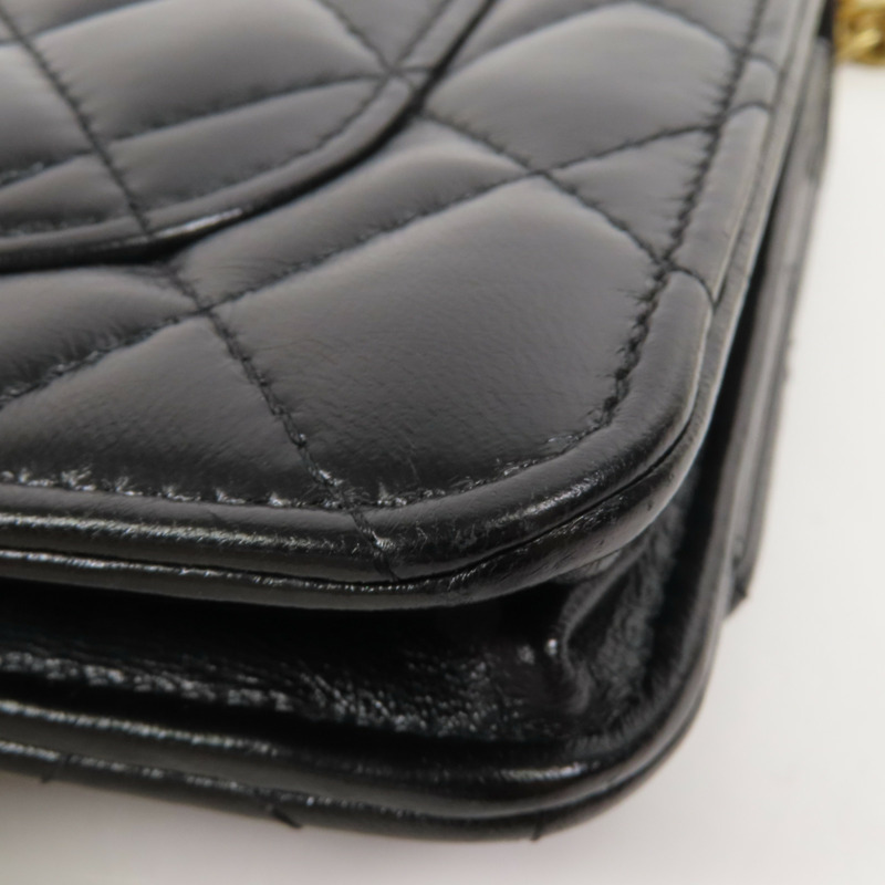 CHANEL 羊皮皮革WOC Wallet On Chain金扣鏈帶肩背袋-8