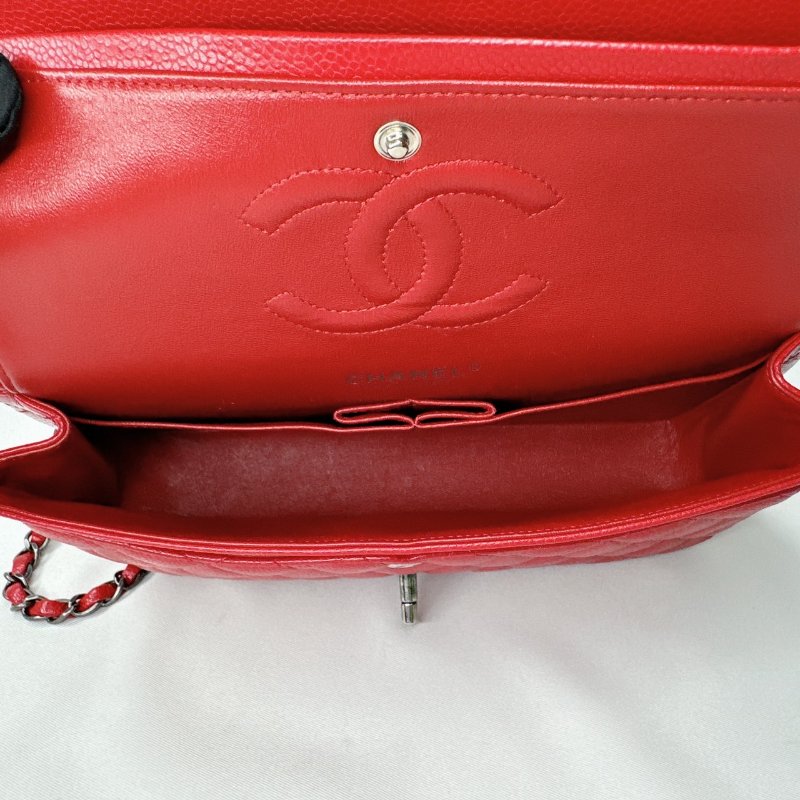 CHANEL 紅色荔枝銀牛coco 25-6