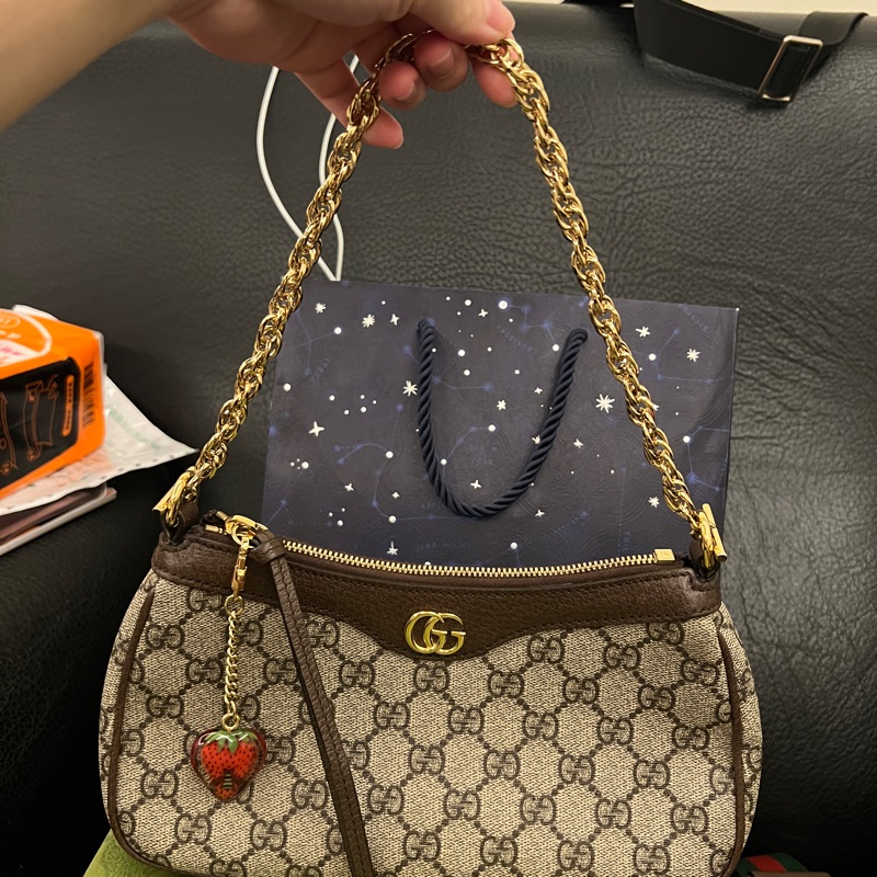 GUCCI Ophidia 草莓腋下包 (附背帶)可議價 有緣人帶走它-15