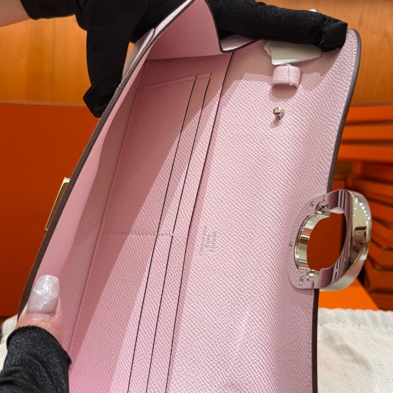 Hermès Chaine D'Ancre To Go 長夾|櫻花粉 銀扣 W刻 Epsom皮 全新未使用|愛馬仕小牛皮精品皮夾-1