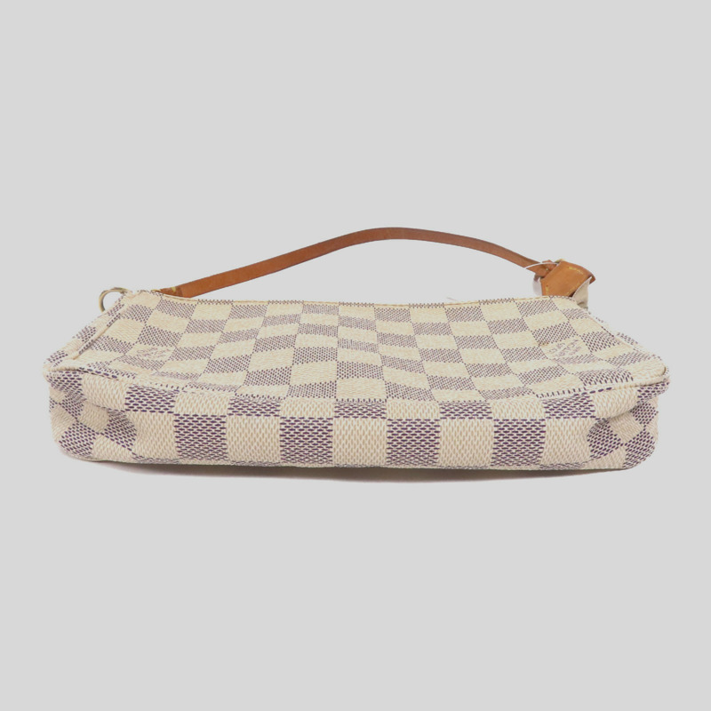 LOUIS VUITTON Damier Azur Pochette Accessories金扣手挽袋-4