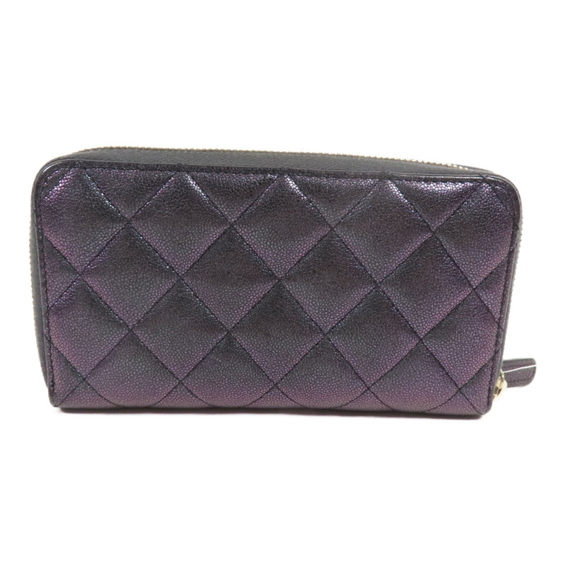 CHANEL 牛皮皮革Classic Zip Wallet Medium金扣錢包-1