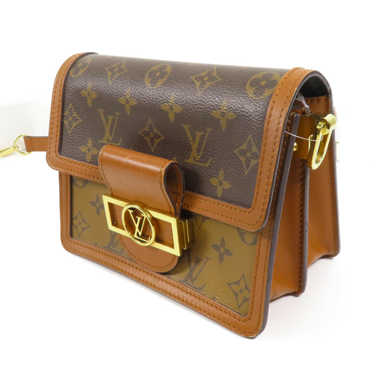 LOUIS VUITTON Monogram Reverse Mini Dauphine肩背袋棕色-2