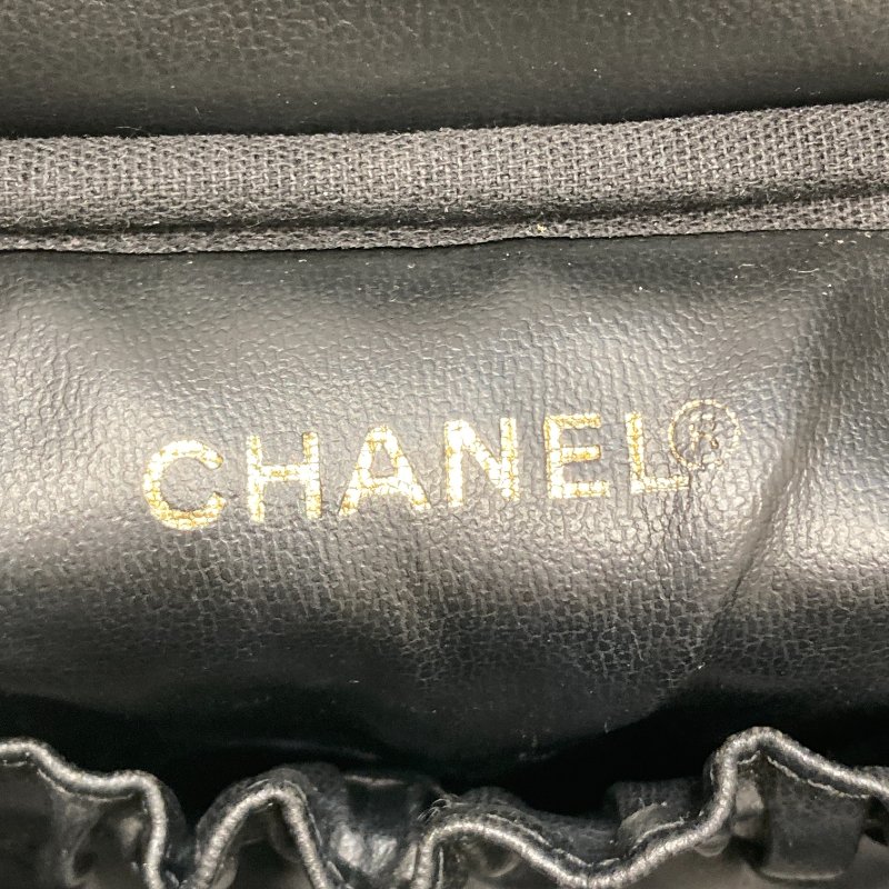 CHANEL 香奈兒 A01998 荔枝牛皮 化妝包 黑色 金釦-7