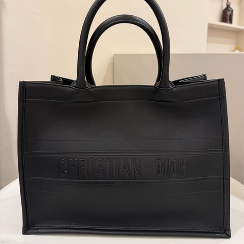 (全新）Dior 大型全黑皮革托特包totebook