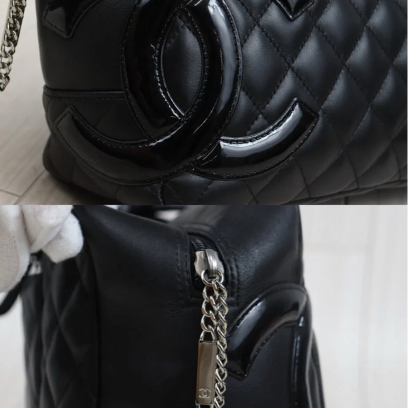 「JL精品代購」97新 Chanel 香奈兒 so black康鵬保齡球包-7