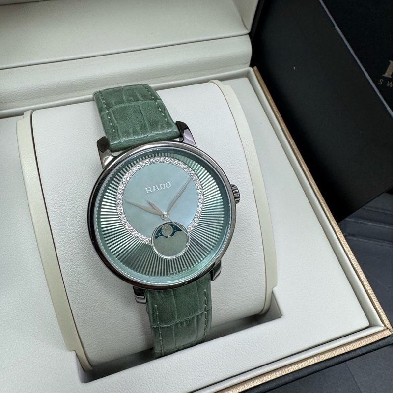 Rado 月相錶 真鑽錶 雷達錶 瑞士錶 鑽霸系列 綠手錶-1