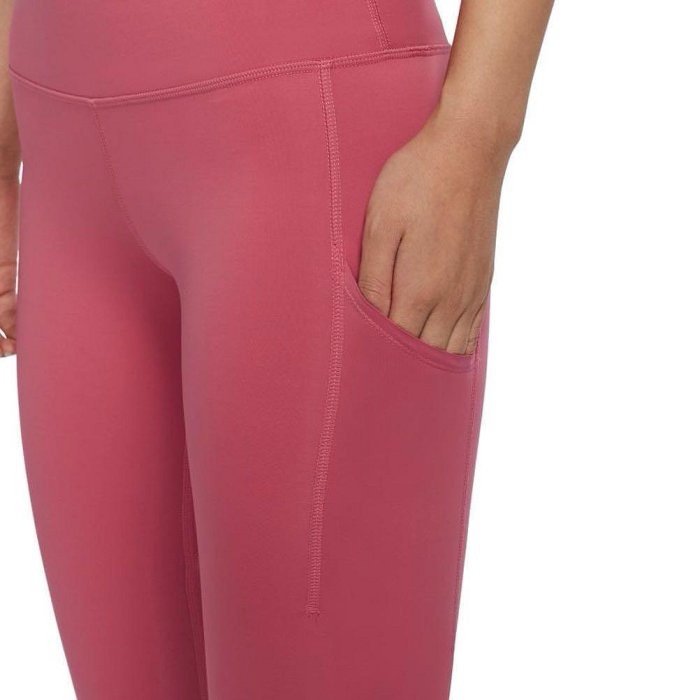 NIKE Epic Luxe Crop Pocket Running 八分運動褲 鯊魚褲 莓果粉紅慢跑運動褲 女-5