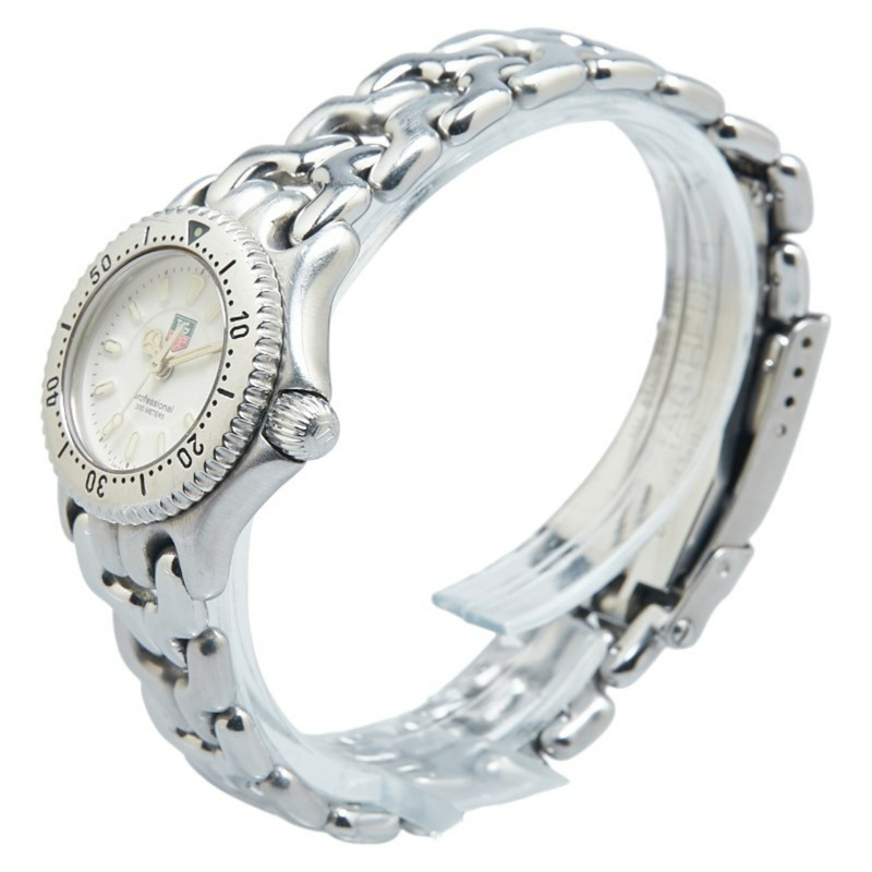 泰格豪雅 Professional 手錶 WG1412-0 石英 白色錶盤 不鏽鋼 女士腕錶 HEUER-1