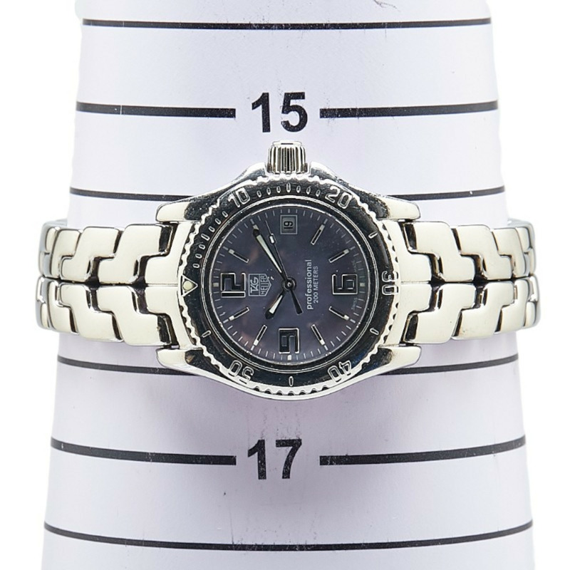 泰格豪雅 Link 手錶 WT141B 石英 紫色錶盤 不鏽鋼 女士腕錶 HEUER-6