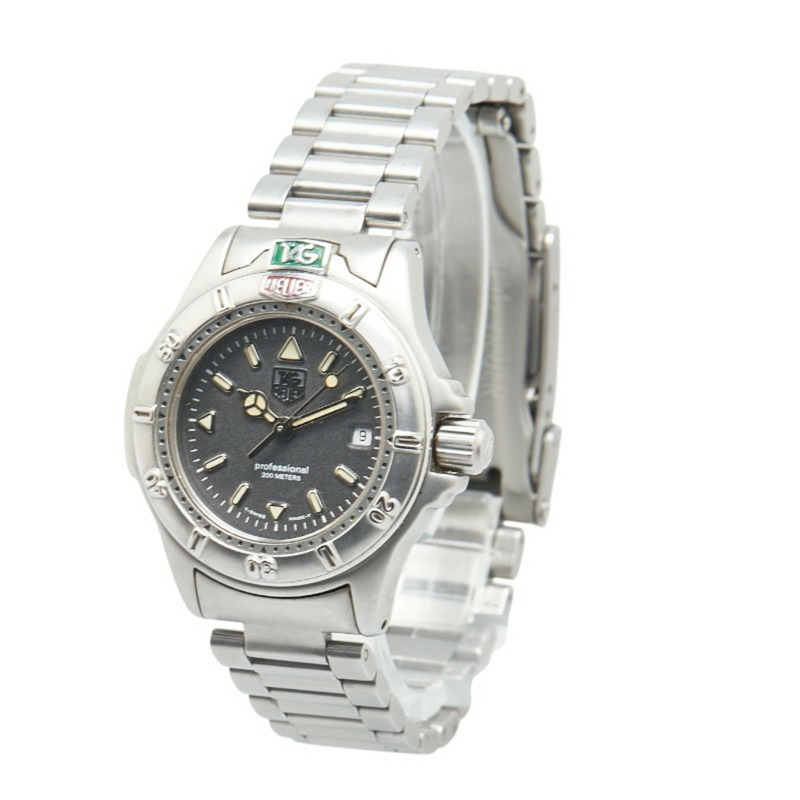 泰格豪雅 4000 系列腕錶 WF1411-0 石英灰色錶盤不鏽鋼女錶 HEUER-1
